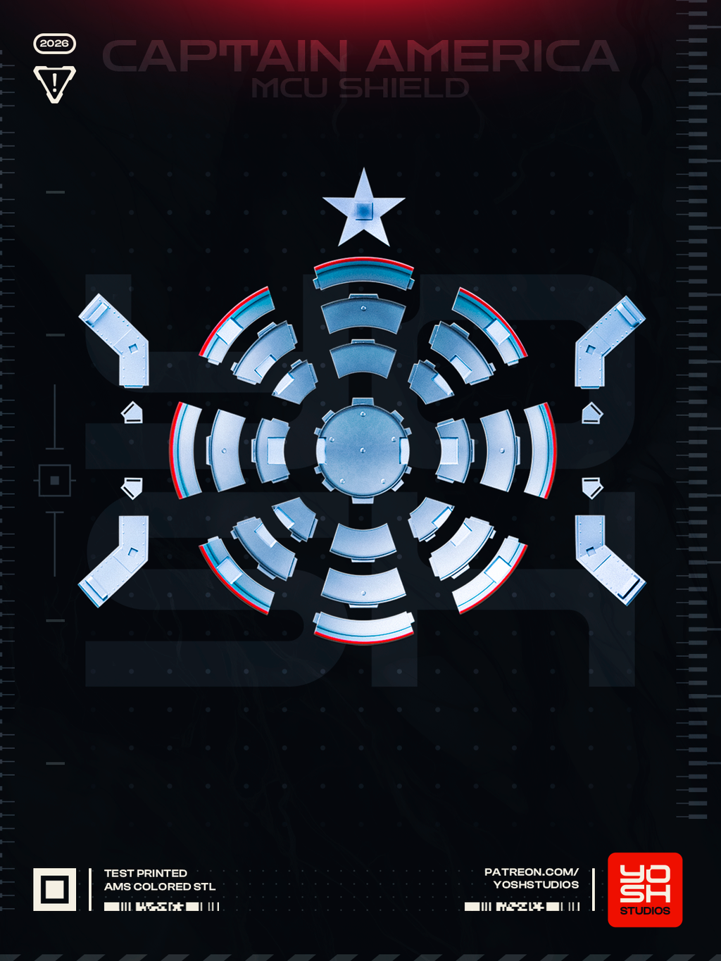 Bouclier Captain America - Eclate - Dos - Etoile