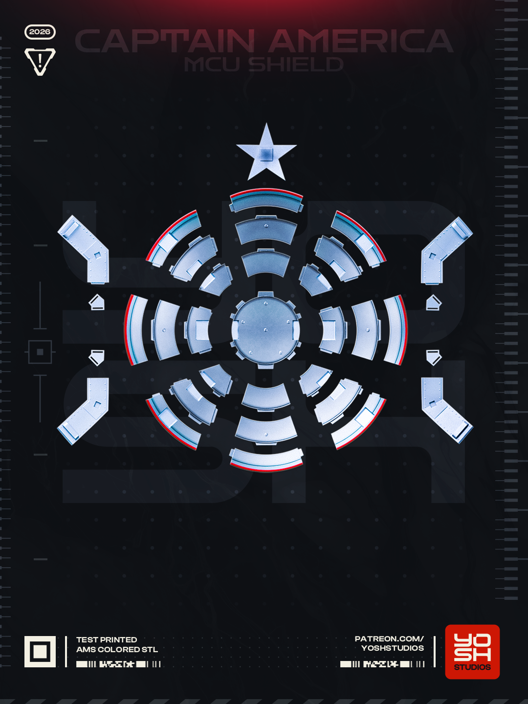 Bouclier Captain America - Eclate - Dos - Etoile