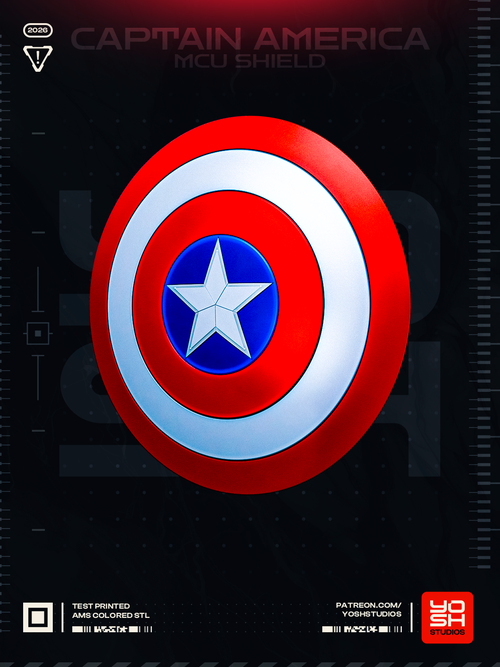 Bouclier Captain America - Trois Quart - Etoile