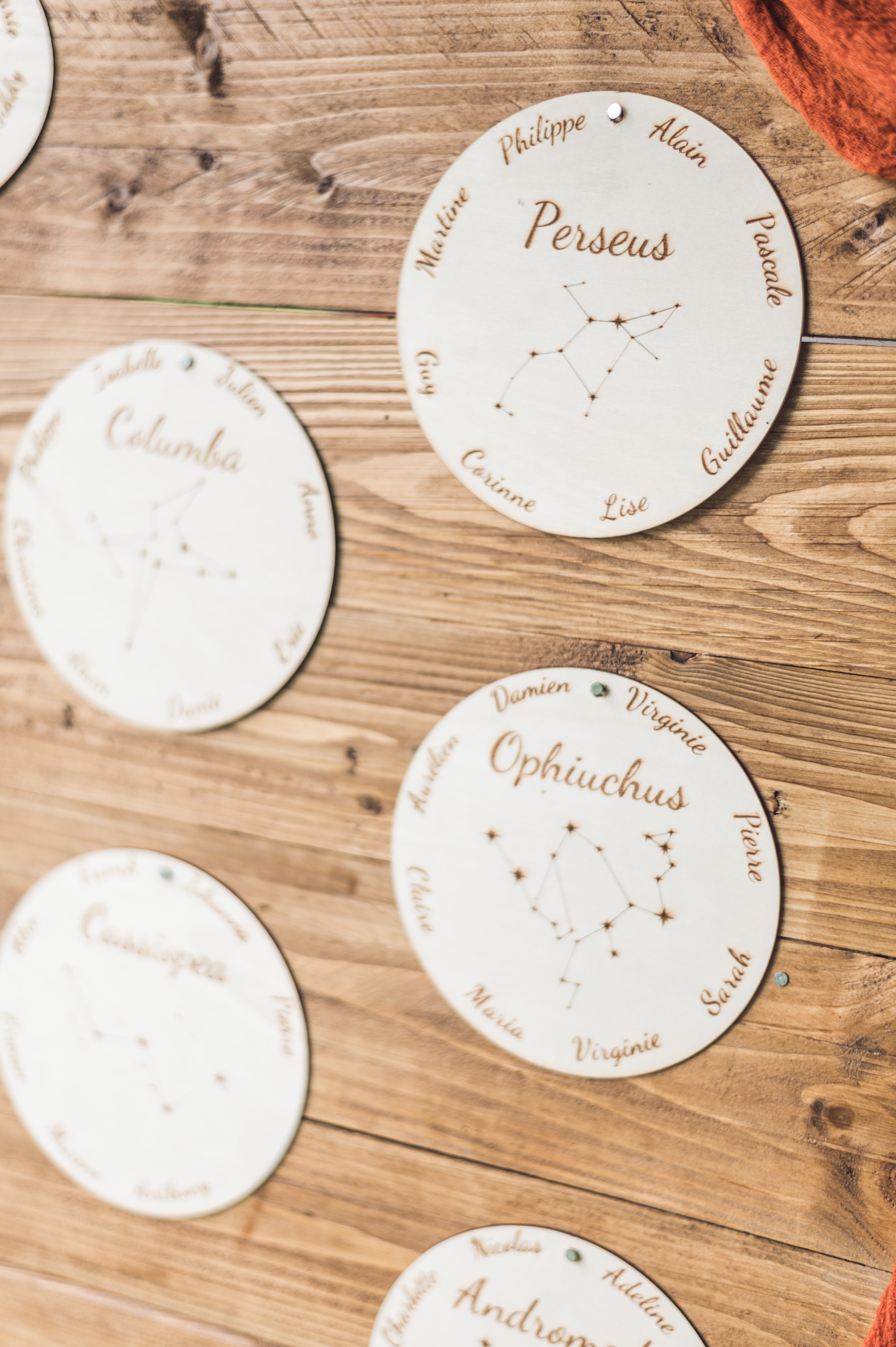 Gravure laser - Mariage - Panneau tables