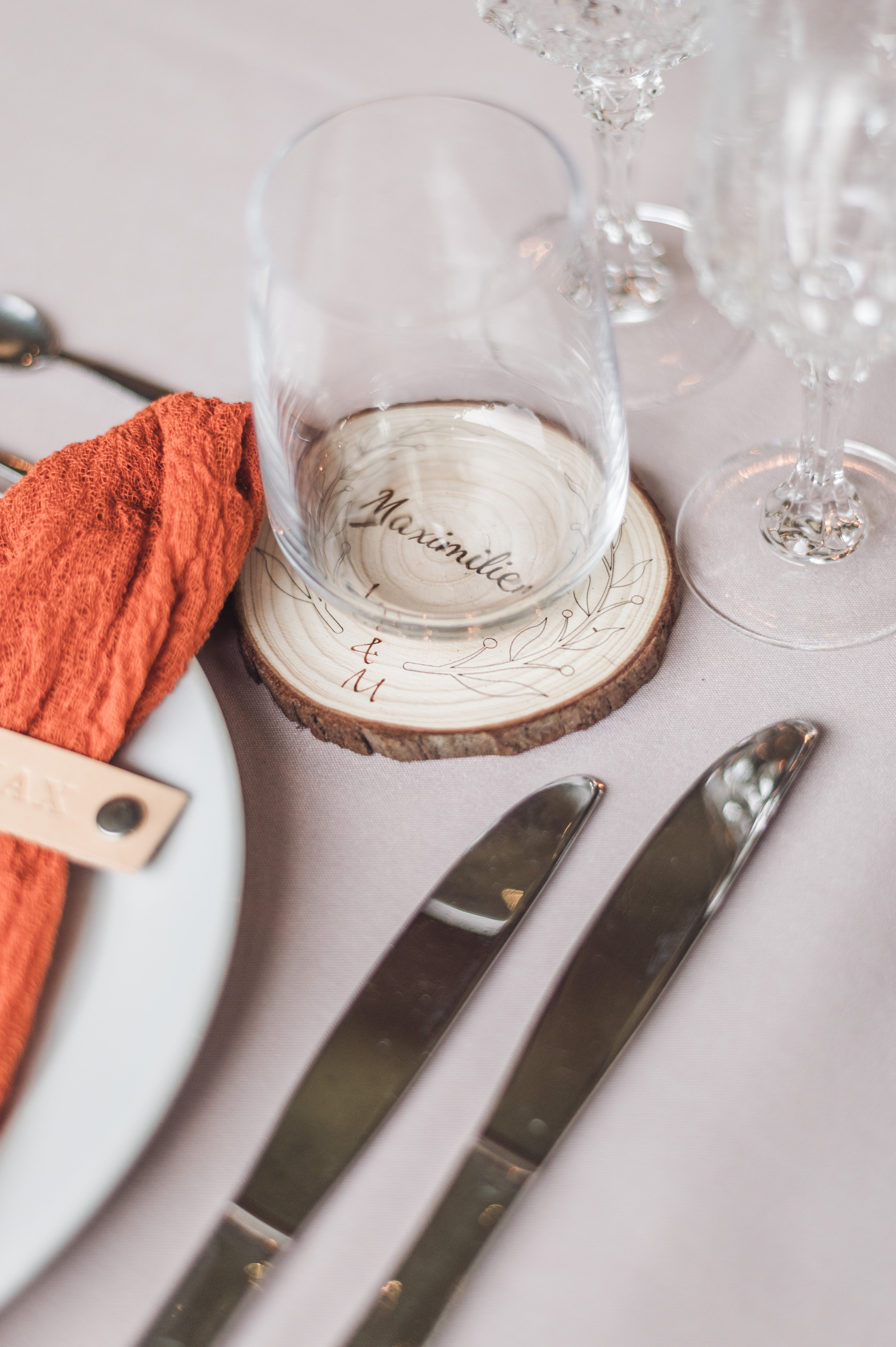 Dessous de verre rondin personnalisé - Maximilien