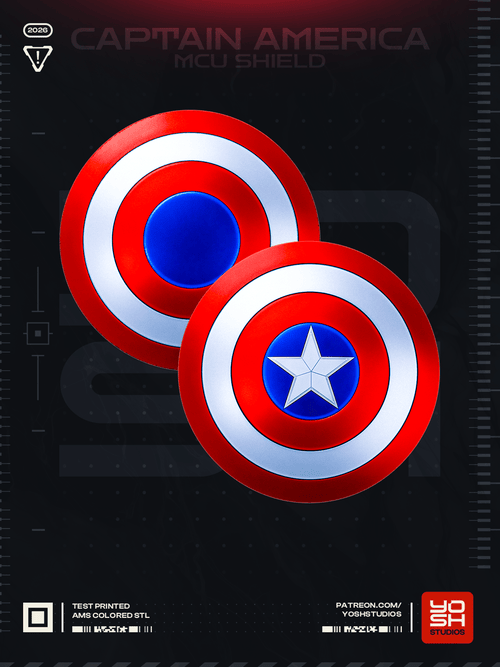 Bouclier inspiré de Captain America - Fan-Art - Imprimé en 3D - Le Front Fuyant