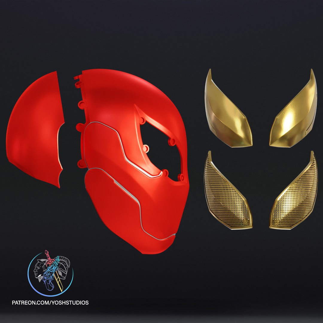 Casque Cosplay Fan-Art - Iron Spider - Imprimé en 3D - Le Front Fuyant