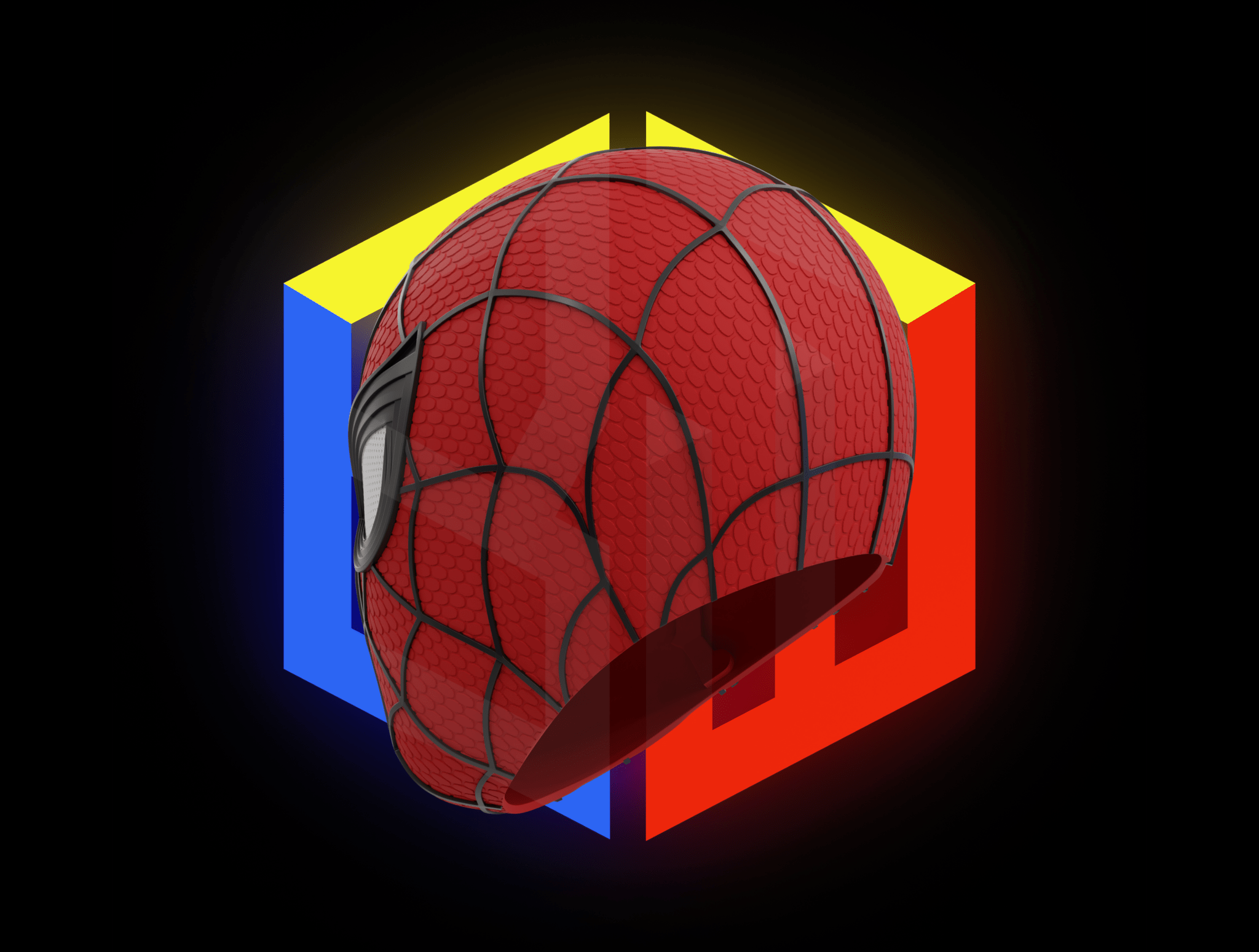 Casque Cosplay Fan-Art - Spider-Man Brand New Day - Casque sur mesure imprimé en 3D - Le Front Fuyant
