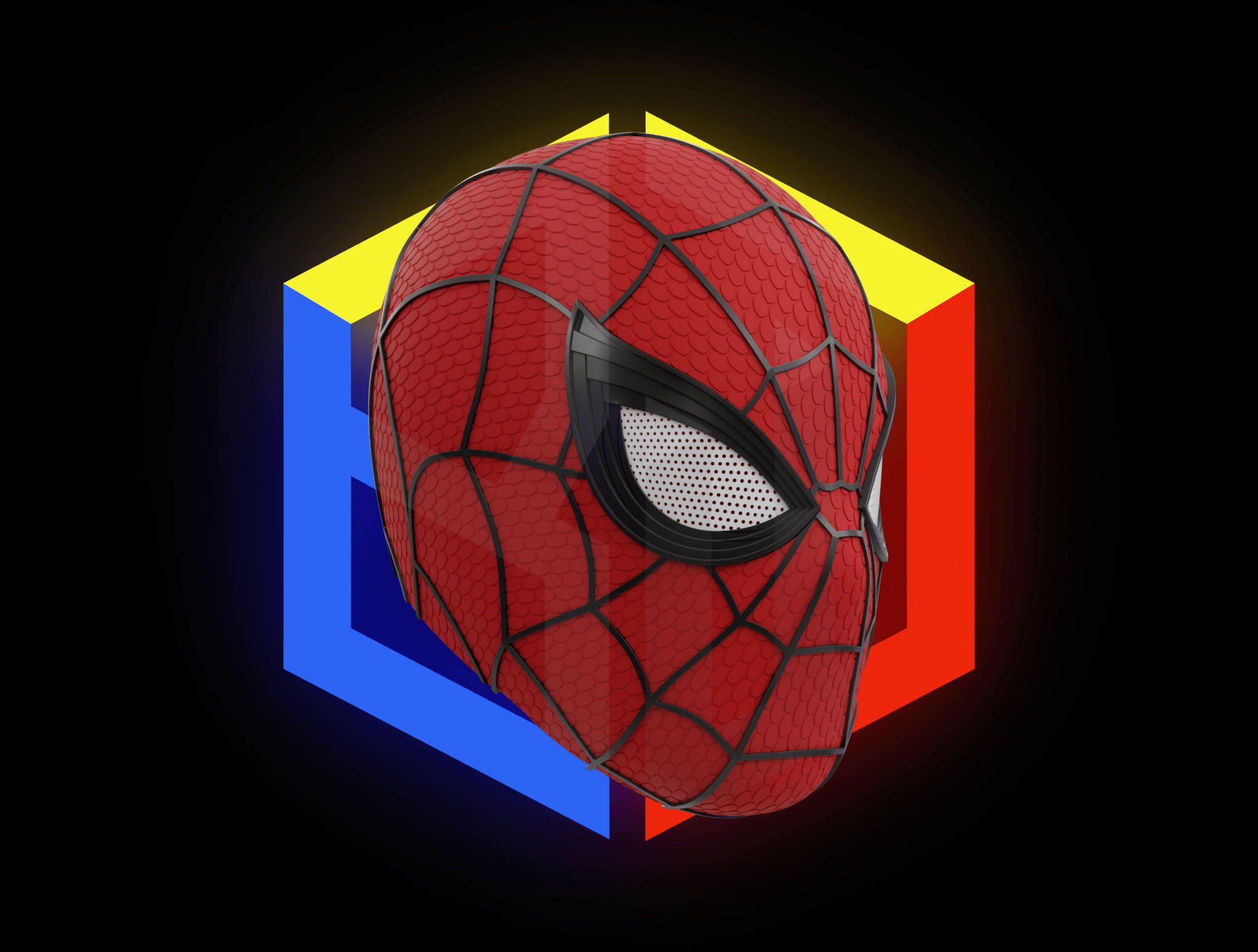 Casque Cosplay Fan-Art - Spider-Man Brand New Day - Casque sur mesure imprimé en 3D - Le Front Fuyant