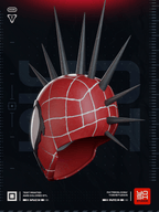 Casque Cosplay Fan-Art - Spider-Punk - Imprimé en 3D - Le Front Fuyant