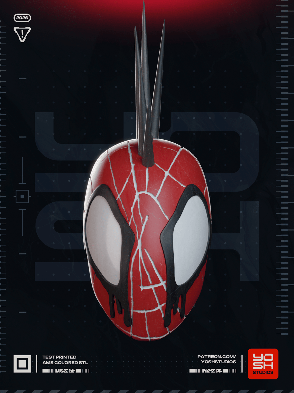 Casque Cosplay Fan-Art - Spider-Punk - Imprimé en 3D - Le Front Fuyant