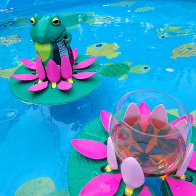 Supports flottants pour verre ou canette, imitation nénuphar, imprimé en 3D