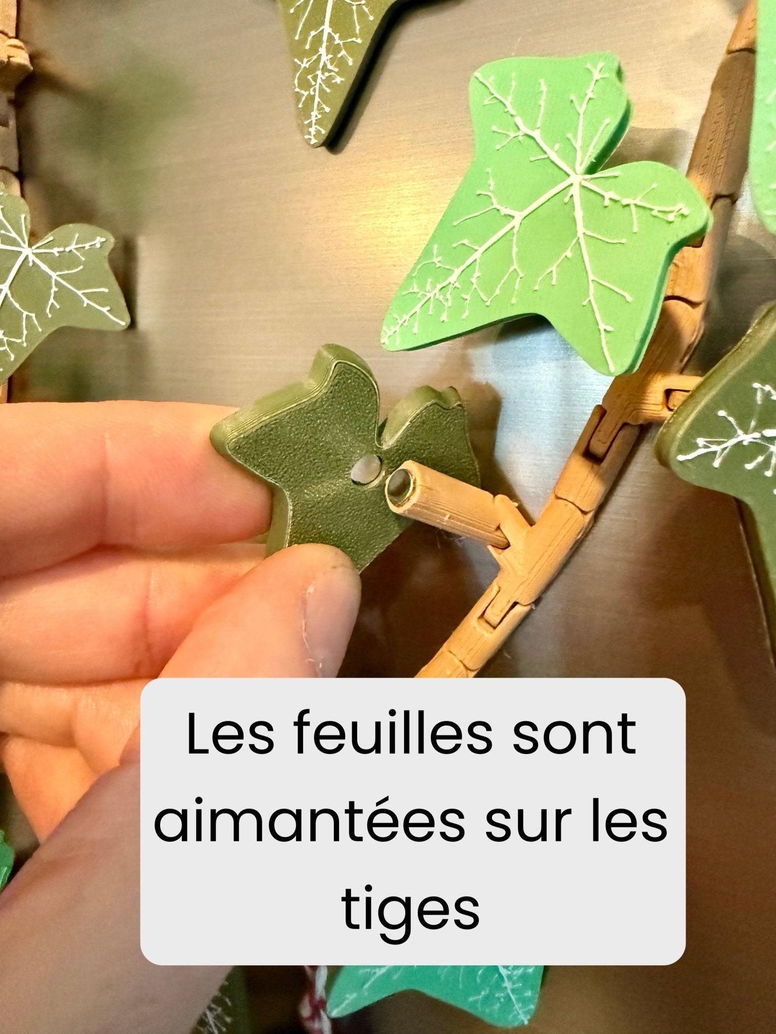 Lierre magnétique pour réfrigérateur, décoration, fausse plante, plante artificielle, décor cuisine, magnets, imprimé en 3D - Le Front Fuyant