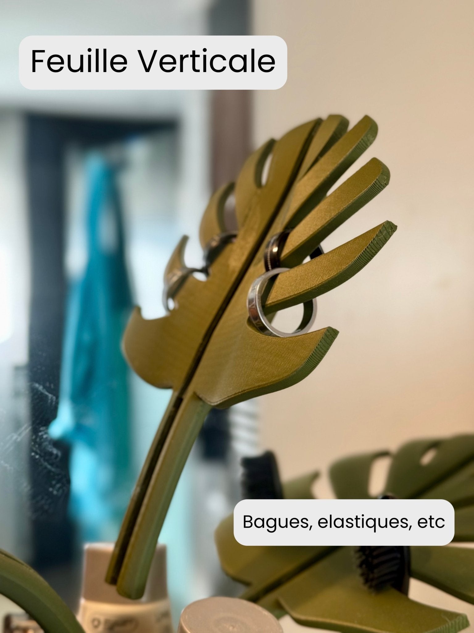 Monstera de miroir, fausse plante imprimée en 3D, décoration, accessoires de salle de bain - Le Front Fuyant