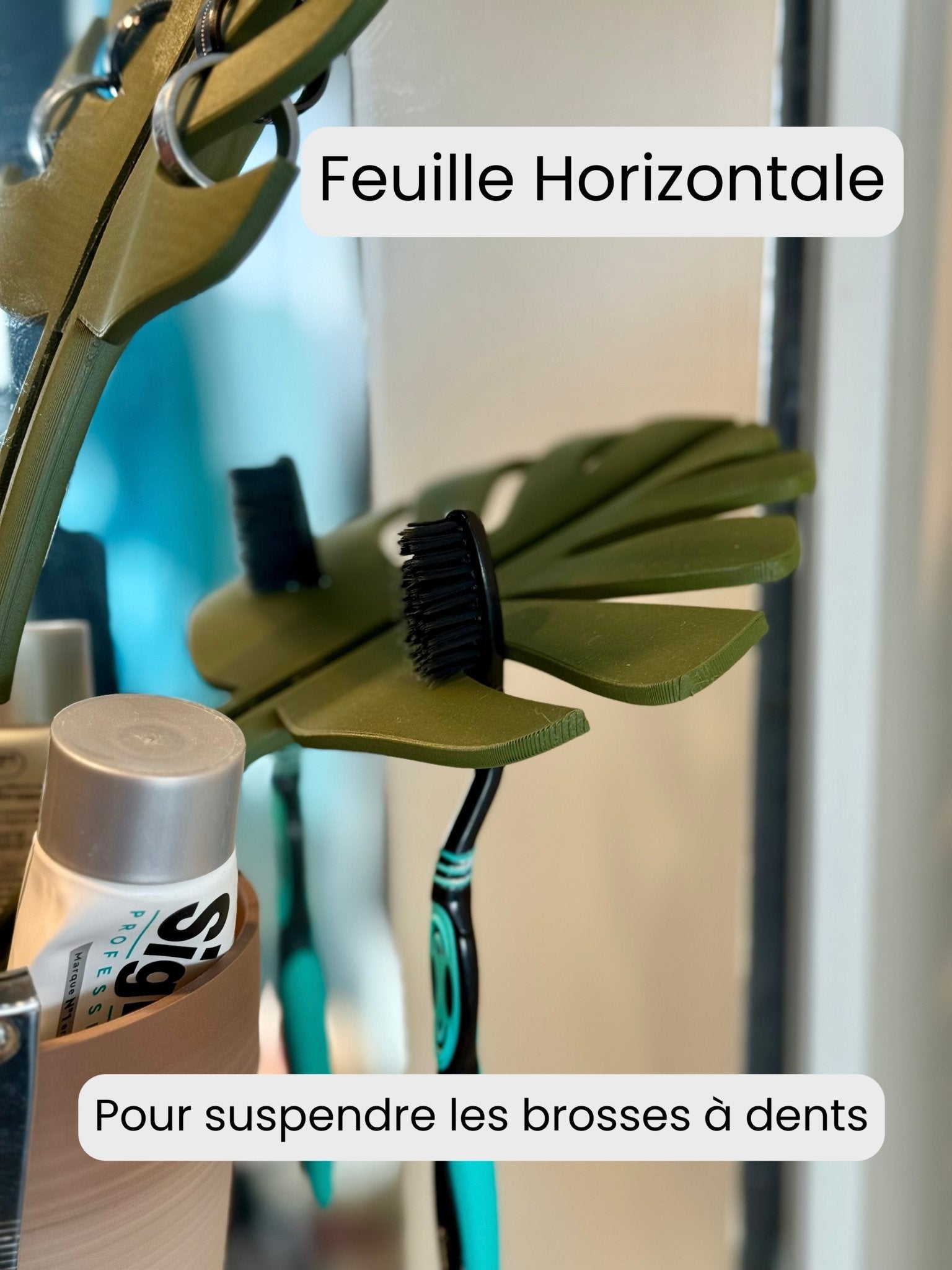 Monstera de miroir, fausse plante imprimée en 3D, décoration, accessoires de salle de bain - Le Front Fuyant