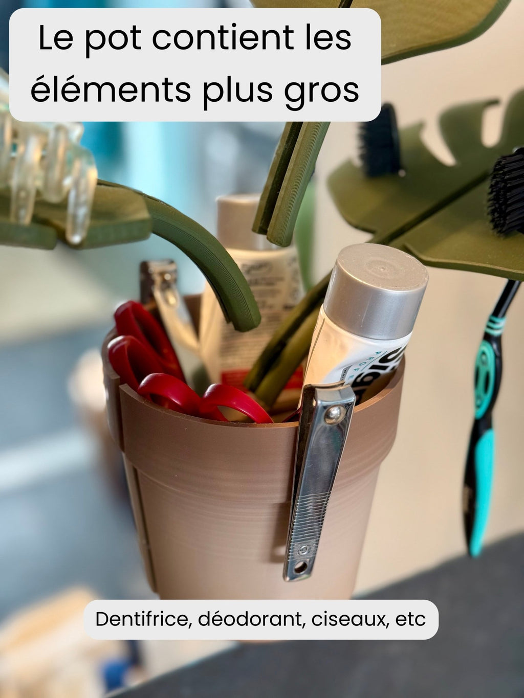 Monstera de miroir, fausse plante imprimée en 3D, décoration, accessoires de salle de bain - Le Front Fuyant