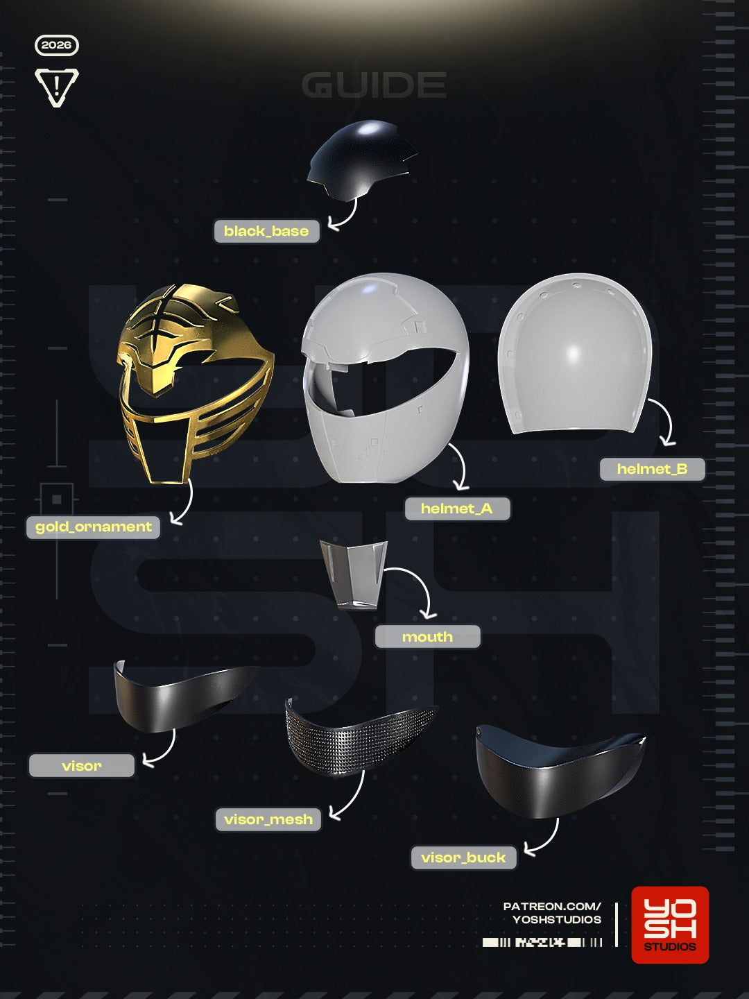 Casque Power Ranger Blanc - Imprimé en 3D - Cosplay - Déguisement