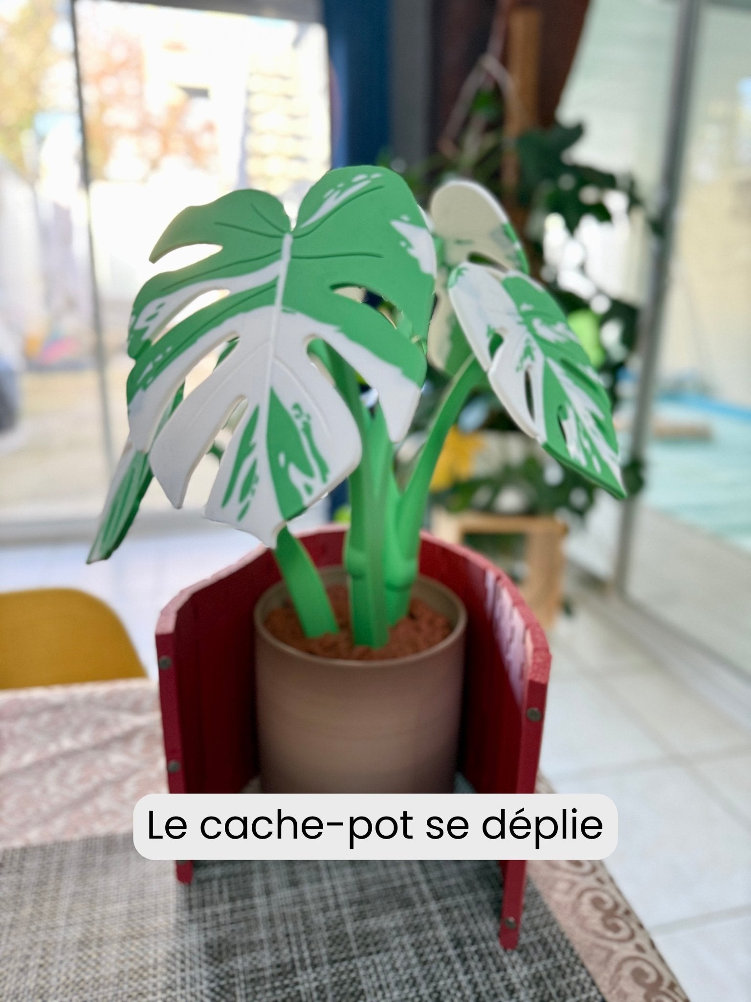 Sous-verres Monstera magnétiques, fausse plante imprimée en 3D, décoration de table, personnalisable - Le Front Fuyant