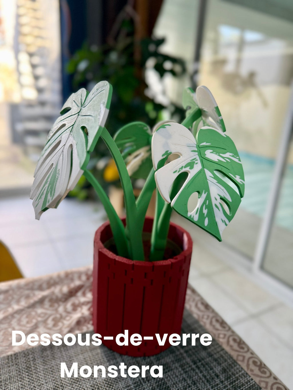 Sous-verres Monstera magnétiques, fausse plante imprimée en 3D, décoration de table, personnalisable - Le Front Fuyant